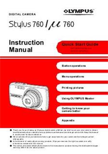 Olympus Mju Digital 760 manual. Camera Instructions.